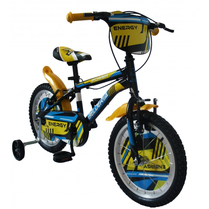 BELDERIA POWER 16 JANT VİTESSİZ V-FREN SİYAH/SARI ÇOCUK BİSİKLETİ