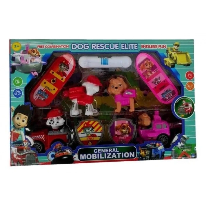 PAW PETROL KAYKAYLI  ARABALI SET