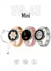 Sw-43 41mm Amoled Ekran Bt Çağrı Destekli Deri Silikon Metal Kordonlu Kadın Akıllı Saat