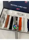 Watch 4 pro Suit 7 Kordonlu Yuvarlak Kasa Erkek Sesli Görüşme Bildirim Alma Nfc Akıllı Saat