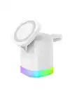 Magsafe 15W 3in 1 RGB Manyetik Kablosuz Şarj Standı AW13