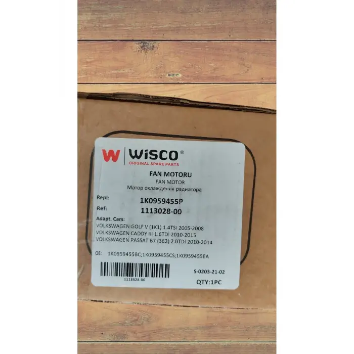 Volkswagen Golf5 Jetta Passat 05 Ve Sonrası Uyumlu Fan Motoru Davlumbazsız 1K0959455P Wisco