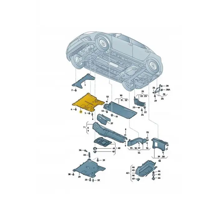 Volkswagen Polo T Cros Ibiza 18 Ve Sonrası Uyumlu Karter Muhafazası Plastik 2Q0825236F Wisco