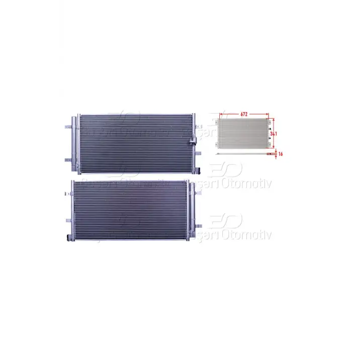 Audı A4 A5 Q5 1.8 2.0 3.0 08 Ve Sonrası Uyumlu Klima Radyatörü 672x341x16 8T0260403C Wisco