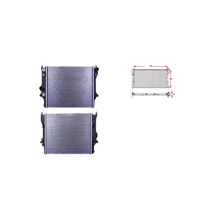 Jaguar S Type 3.0. 4.2 01 08 Uyumlu Su Radyatörü Brazing At 570X508X26 XR847964 Wisco