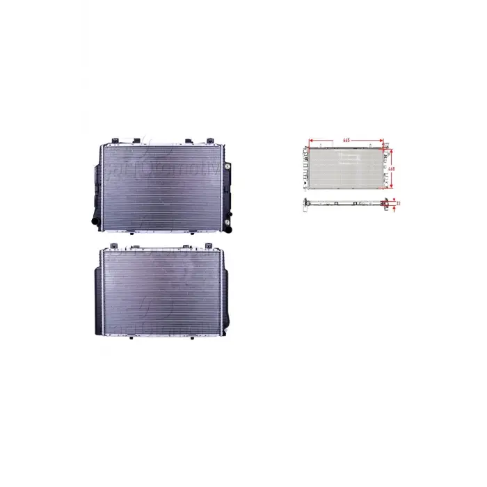 Mercedes W140 91 Ve Sonrası Uyumlu Su Radyatörü Brazing At 665X468X32 1405001403 Wisco