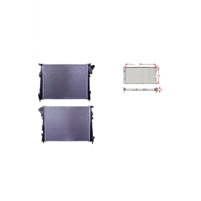 Renault Trafic 2.0dcı 07> Vivaro 2.0 C Uyumlu Su Radyatörü Brazing 560X449X264416948 Wisco