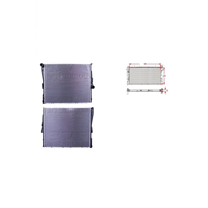 BMW X3 2003-2006 E83 Su Radyatörü Brazing 17113400013 WISCO