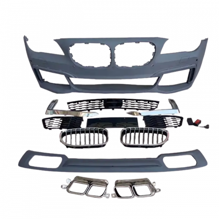 BMW F01 2000-2000 F02 Gövde Kiti Ön Far Yıkamalı PDCli Çıkış Arka Difüzör Panjlu Egzoz Uçlu M Tech 51117897337S1 Wender
