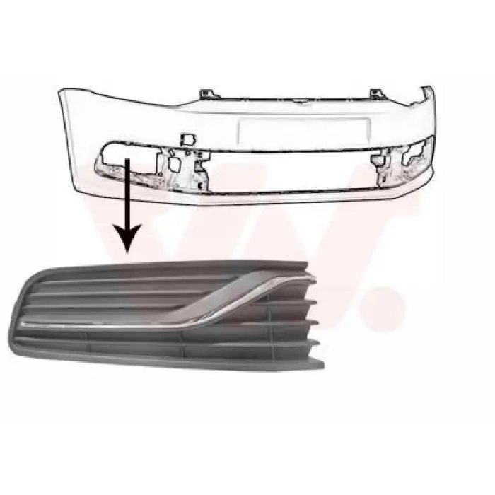 VW Polo 2014-2018 Tampon Izgarasi Sağ Sissiz Nikelajlı 6C0854662ARYP Wisco