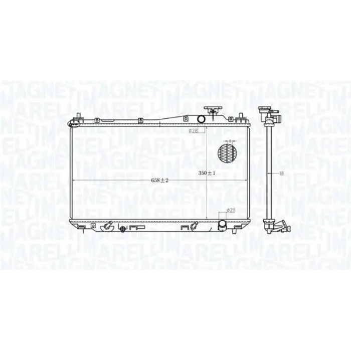 Honda Civic 1.4. 1.6 16V Vtec 2001- Su Radyatörü Brazing MT 350X660X22 MM 19010PLC004 Wisco
