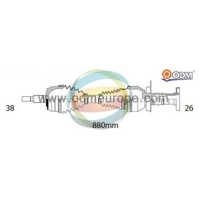 VW T5 T6 2.OTDI 2009-2024 Caac Cxfa Cxha Dnaa Cfcaa Cjkb Cfca Komple Aks Ön Sağ 38X26 880MM M T 7E0407454AX Wencor