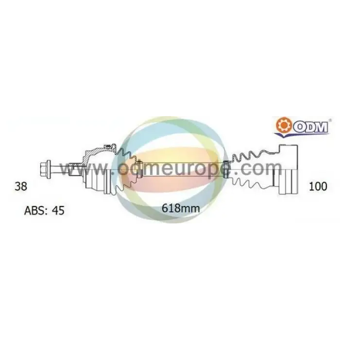 VW Passat A4 B5 2.8 1996-2000 AHA ALG AQD APR ACK ATX Komple Aks Ön Sol 38X59.5 618MM ABS 45DIS 8D0407271AH Wencor