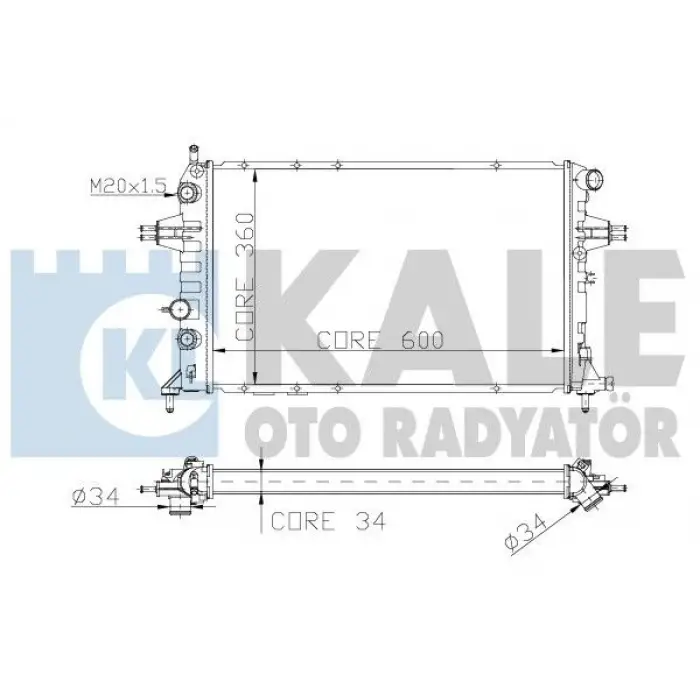 Opel Astra G 2.0 16V 1997- Su Radyatörü Mekanik 378X600X32 93174625 Autolux