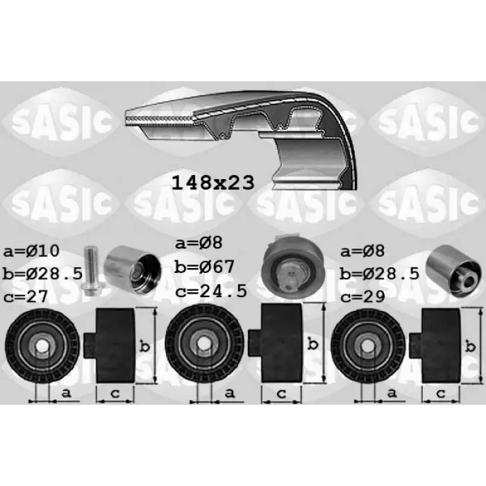 VW Passat A4 BLR BVY BVZ 2.0 FSI 2001- Triger Seti Devirdaim 148 Dış CT1088WP3 Contitech