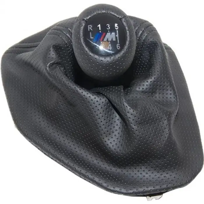 BMW E39 Topuzlu Vites Körüğü 6 İleri Man Şanz Siyah Noktalı Suni Deri Işıklı M 25112282402 Wender