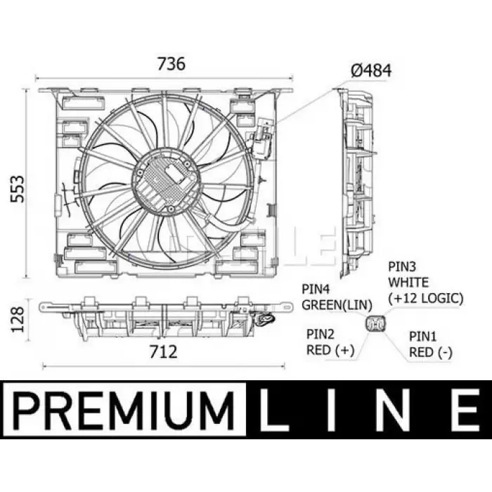 BMW G30 G11 Komple Fan 600W 17428619626 Wender