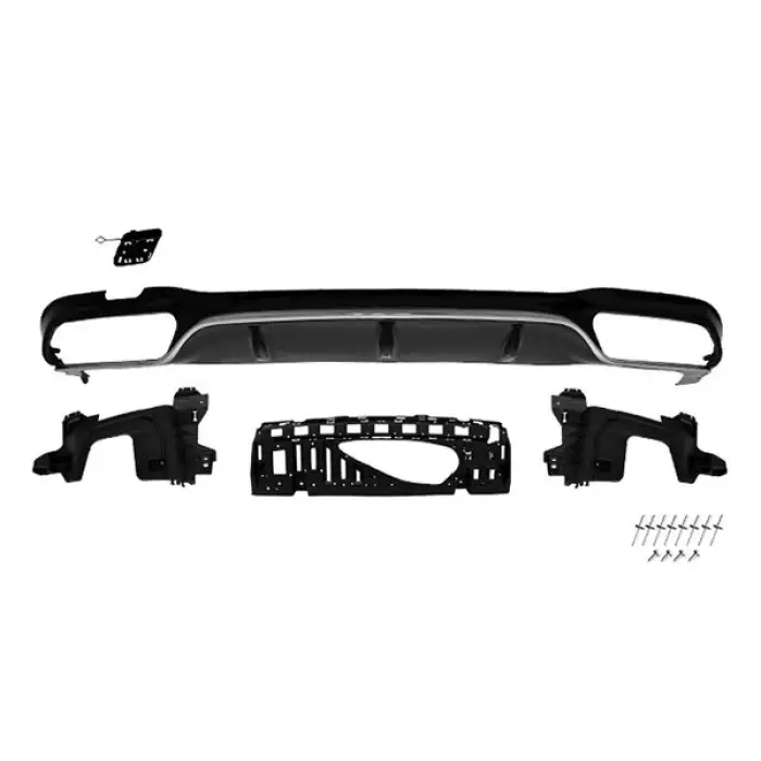 Mercedes W213 2016-2019 Tampon Difüzörü Arka 0 Çıkış Nikelajlı AMG 2138851801 Wender