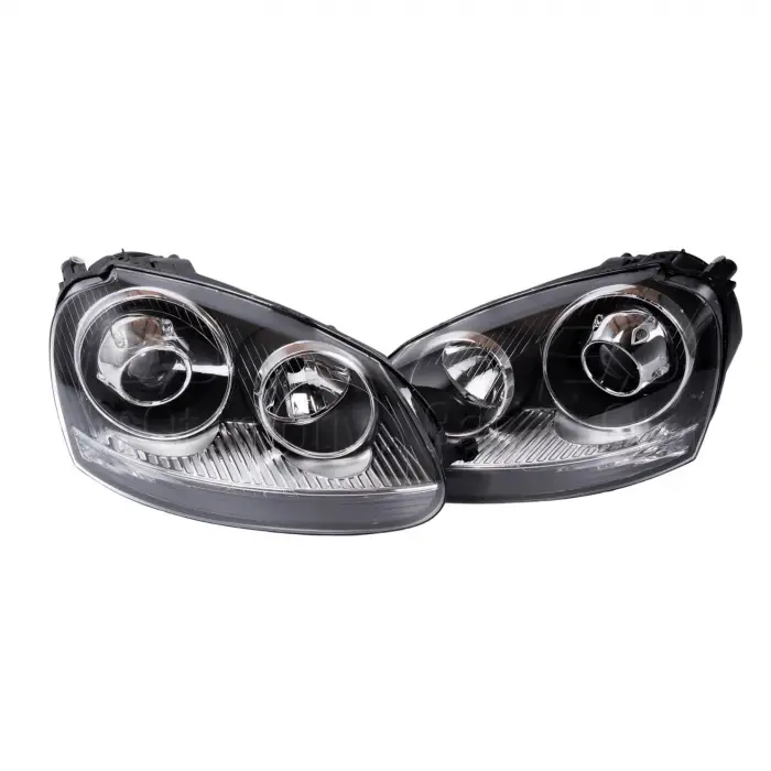 VW GOLF5 R32 GOLF5 GTI Jetta 2003-2009 Far Seti Sol Sağ Mercekli Siyah Krom TAK Calistir 1K6941039FBC Wisco