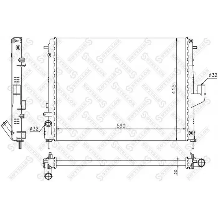 Dacia Duster Logan 2008- Su Radyatörü Brazing MT 590X408X16 214100598R Wisco