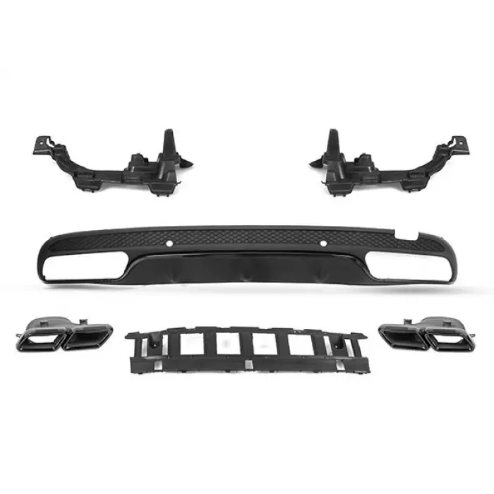 Mercedes W205 2014-2018 Tampon Difüzör Seti Tampon Difüzörü Arka 2 Çıkış Egz Uçlu AMG 2058856238 Wender