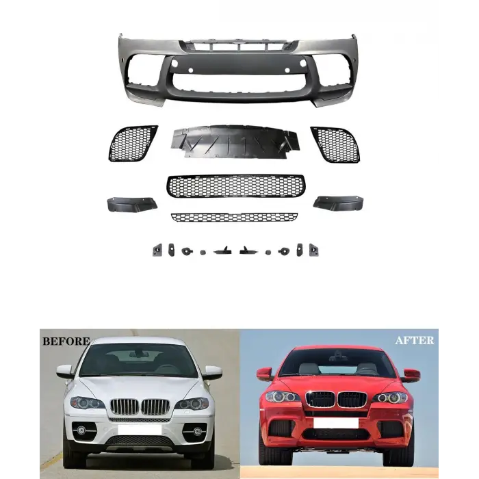 BMW X5:E70 X6:E71 2007-2014 Komple Tampon Ön PDCli Kam Delikli X5M X6M 51117258347S1 Wender