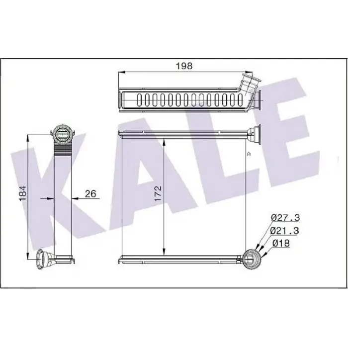 Volkswagen Passat Tiguan 2013- Kalorifer Radyatörü Brazing 172X184 MM 5Q0819031B Wisco