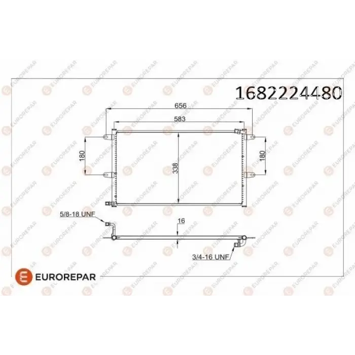 Volkswagen Polo Caddy 2 1993- Klima Radyatörü 600X365X16 6K0820413A Wisco