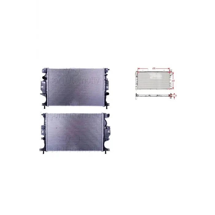 Ford Mondeo ECOBOOST_x0002_1.5TDCI. . 15>A/M Su Radyatörü Brazing MT AT 670X448X26 DG93 8005EA Wisco