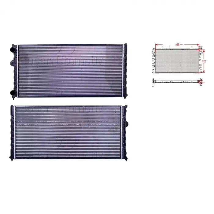 Volkswagen Polo 3 Caddy 2 1996-2002 Su Radyatörü Mekanik MT AT 630X322X34 MM 6K0121253AC Autolux