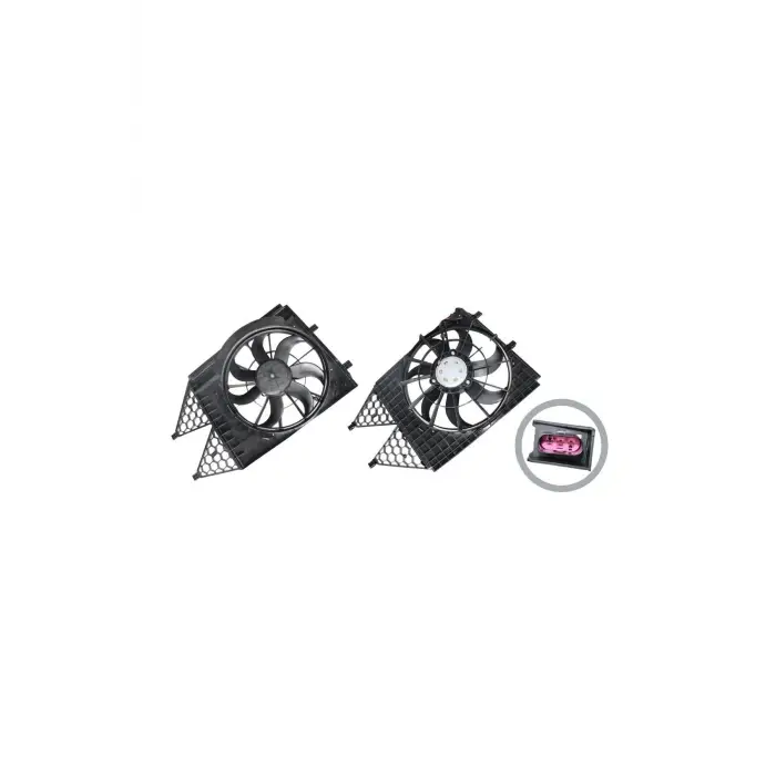 Audi A1 2009- Seat Ibiza 2009- FAN Motoru Davlumbazli 390 MM 3 FIS 7 Kanat 350W 6R0121207QS1 Wisco