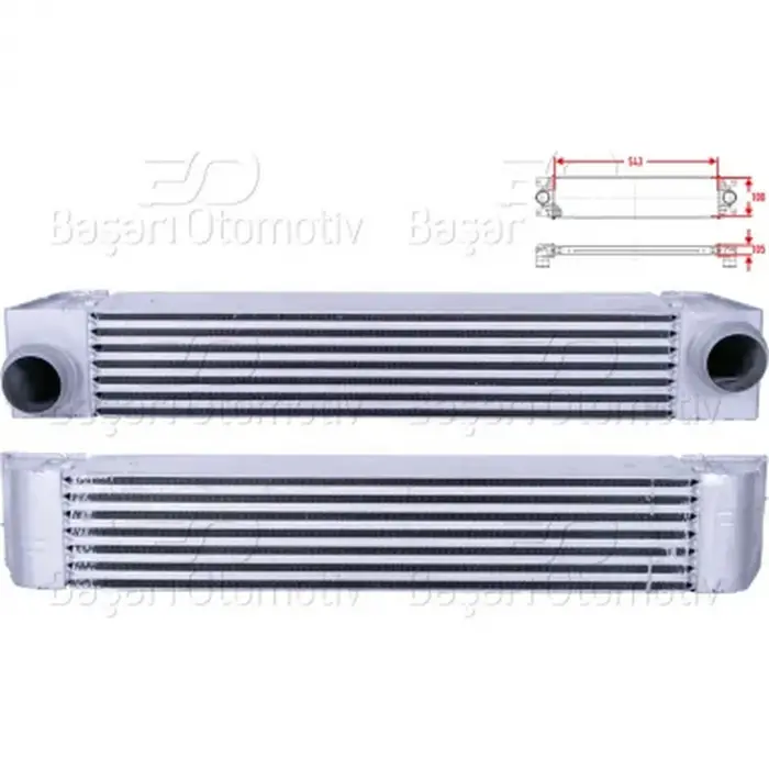 BMW 5 Serisi (E60) 520 D-525 D-530 D 2003-2010 Turbo Radyatörü Intercooler 543X100X105 17514710783 Wisco