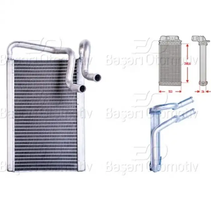 Hyundai H 2008- Kalorifer Radyatörü Brazing MT AT 270X154 MM 971384H000 Wisco