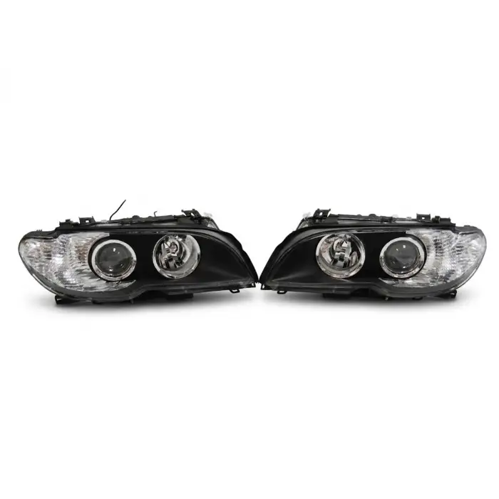 BMW E46 (coupe) 2003-2006 Komple Far Kristal Siyah Beyaz Sinyal Bebek YUZ Halojen 63127165890 Depo