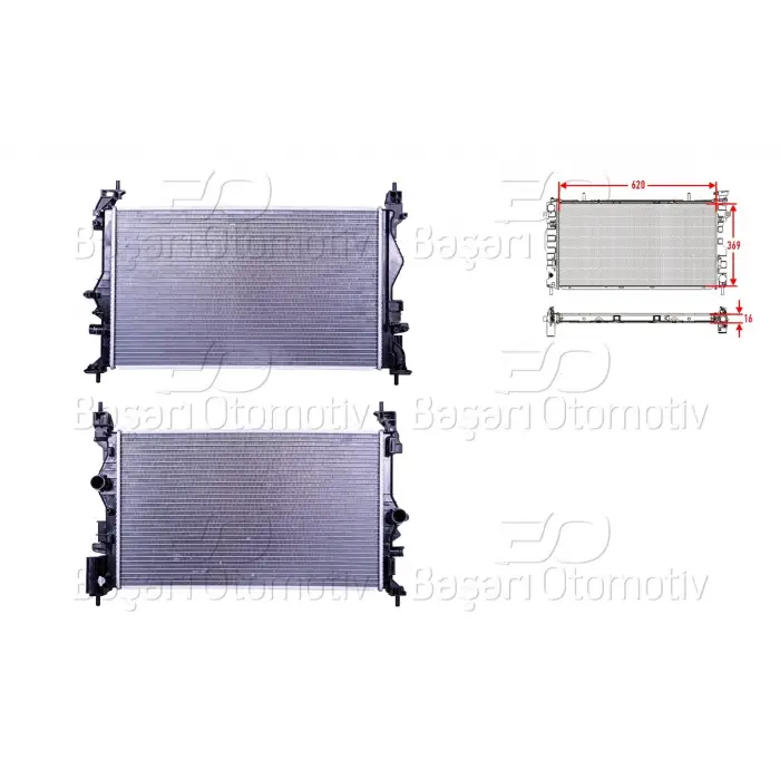 Opel Corsa E 1.0 Adam 2014- Su Radyatörü Brazing MT 620X369X16 13440199 Wisco
