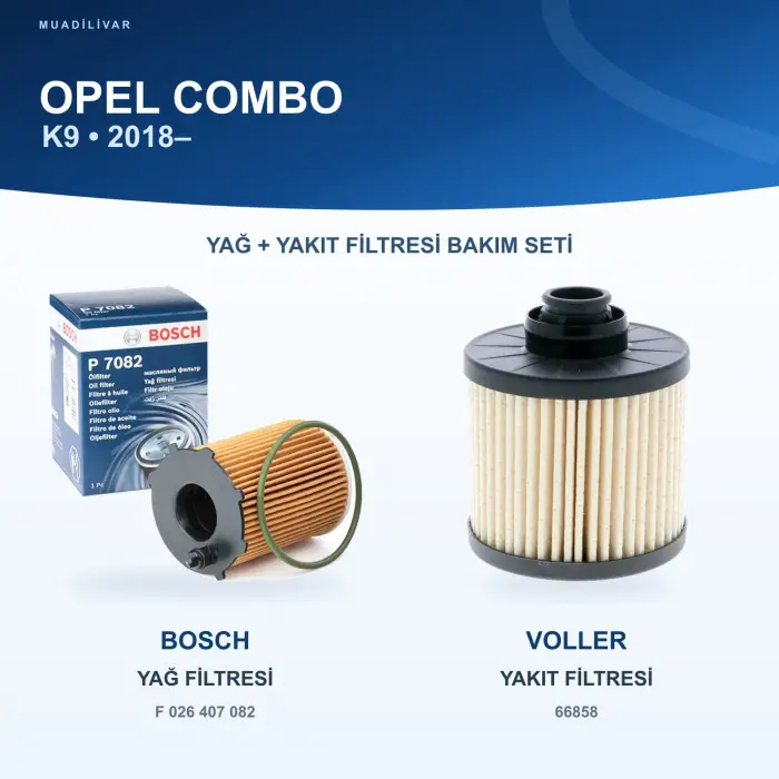 OPEL COMBO (K9) Yağ+Yakıt Filtre Bakım Seti