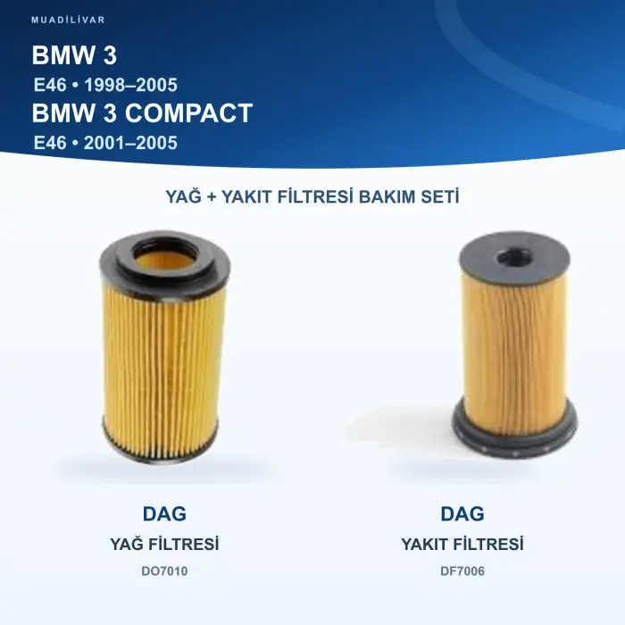 BMW 3 (E46) Yağ+Yakıt Filtre Bakım Seti