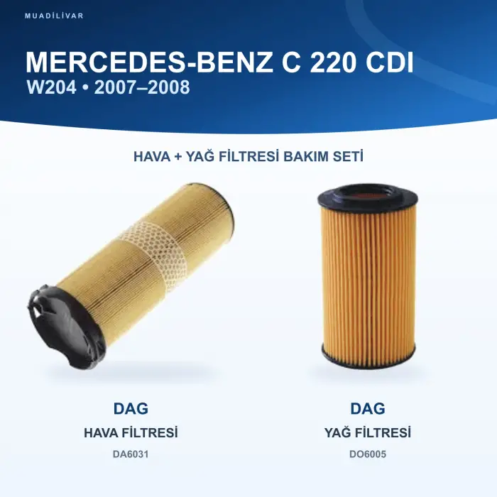 MERCEDES BENZ C (W204) Hava+Yağ Filtre Bakım Seti