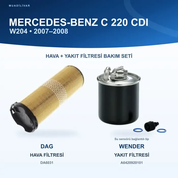 MERCEDES BENZ C (W204) Hava+Yakıt Filtre Bakım Seti