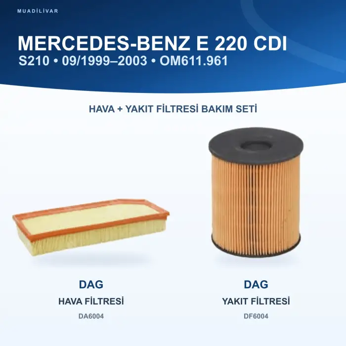 MERCEDES BENZ E (VF210) / MERCEDES BENZ E (S210) Hava+Yakıt Filtre Bakım Seti