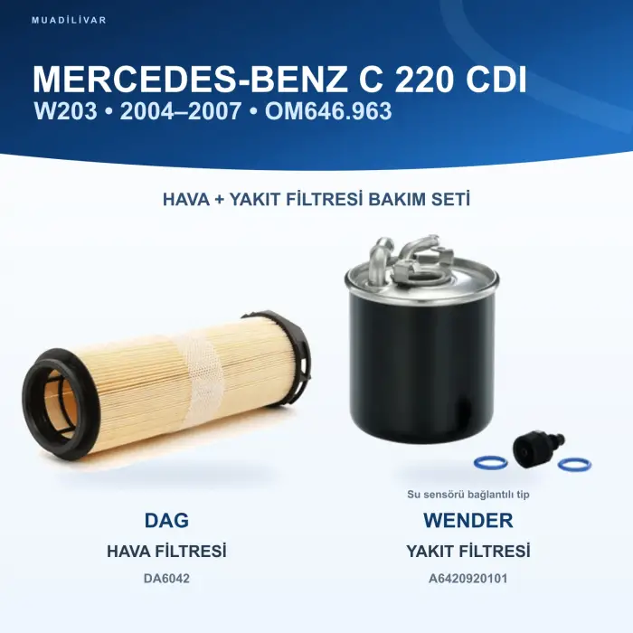 MERCEDES BENZ C (W203) / MERCEDES BENZ C (CL203) Hava+Yakıt Filtre Bakım Seti