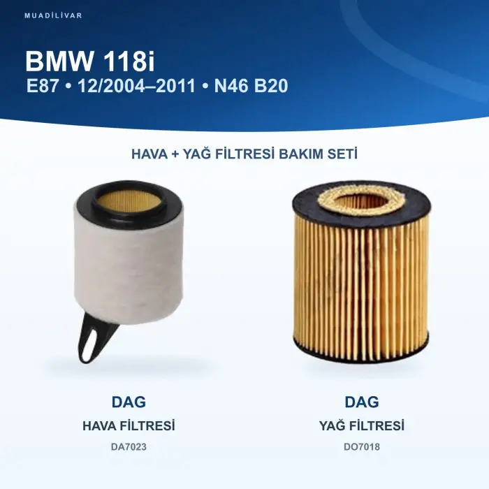 BMW 1 (E87) Hava+Yağ Filtre Bakım Seti