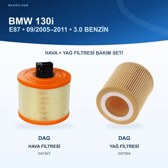 BMW 1 (E81) / BMW 1 (E87) Hava+Yağ Filtre Bakım Seti