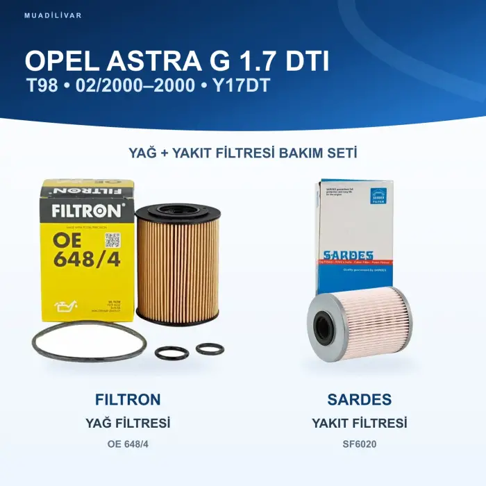 OPEL ASTRA G (T98) Yağ+Yakıt Filtre Bakım Seti