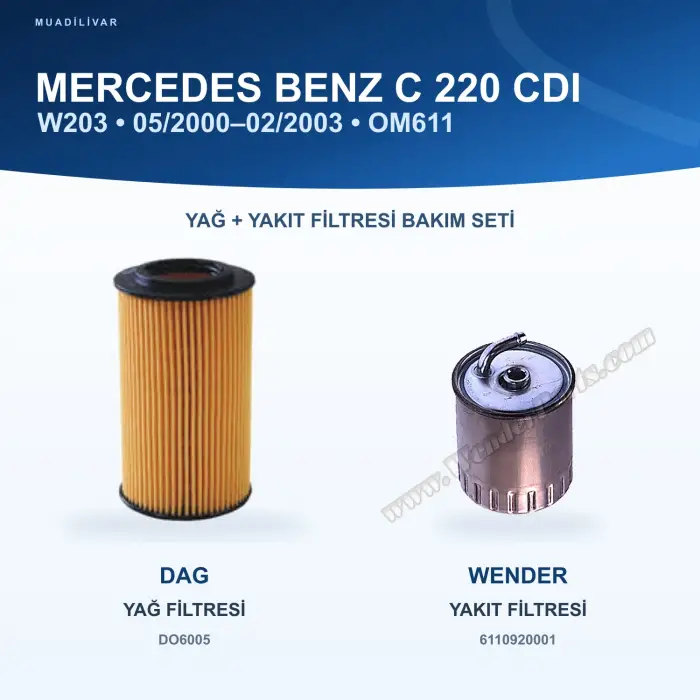 MERCEDES BENZ C (W203) / MERCEDES BENZ C (CL203) Yağ+Yakıt Filtre Bakım Seti