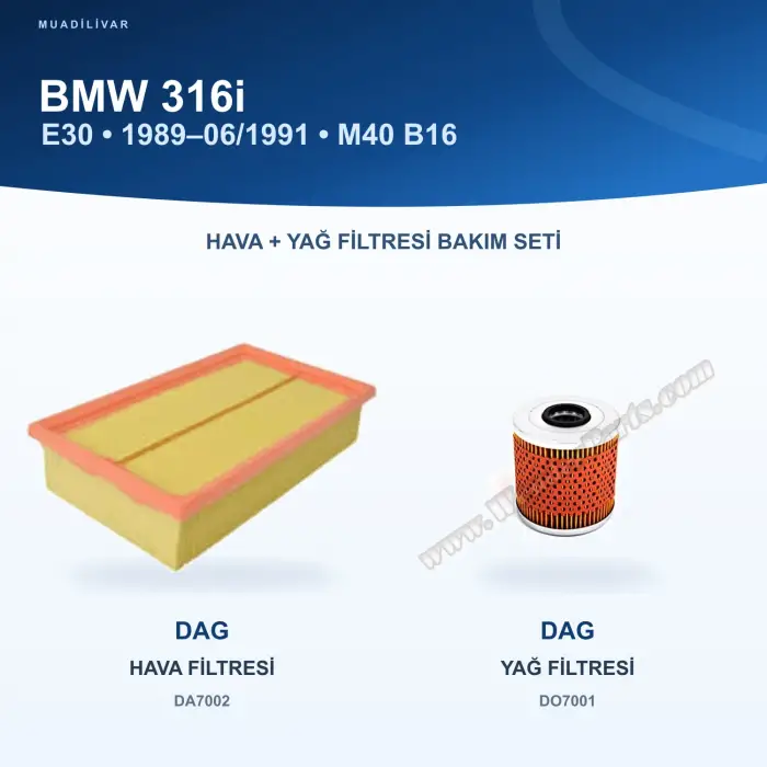 BMW 3 (E30) Hava+Yağ Filtre Bakım Seti