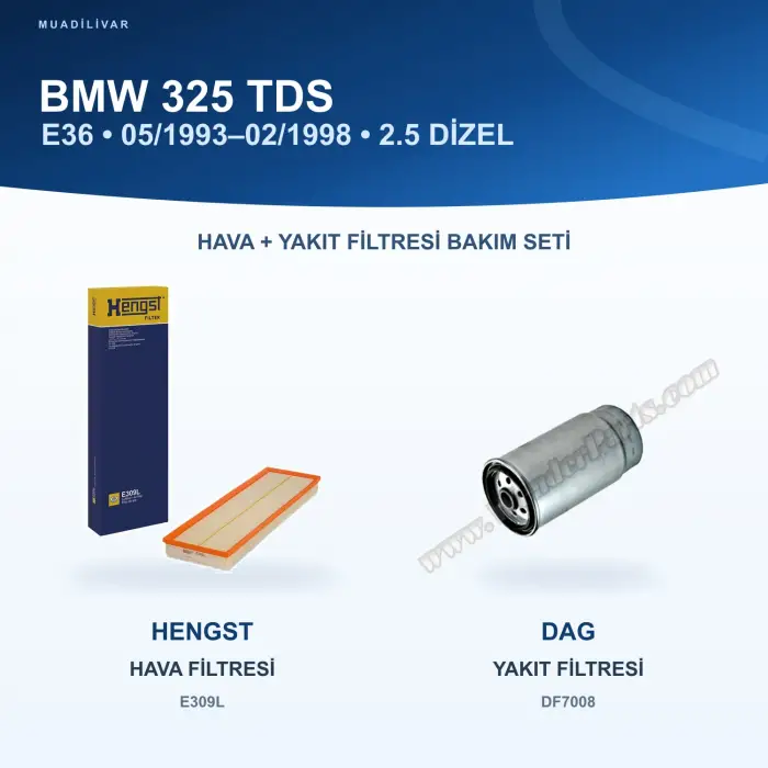 BMW 3 (E36) / BMW 5 (E34) Hava+Yakıt Filtre Bakım Seti