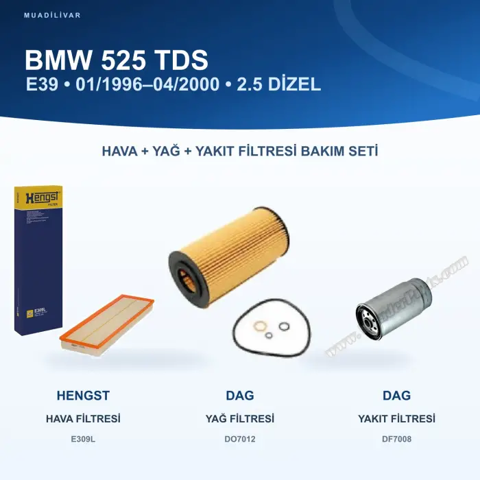 BMW 5 (E39) Hava+Yağ+Yakıt Filtre Bakım Seti