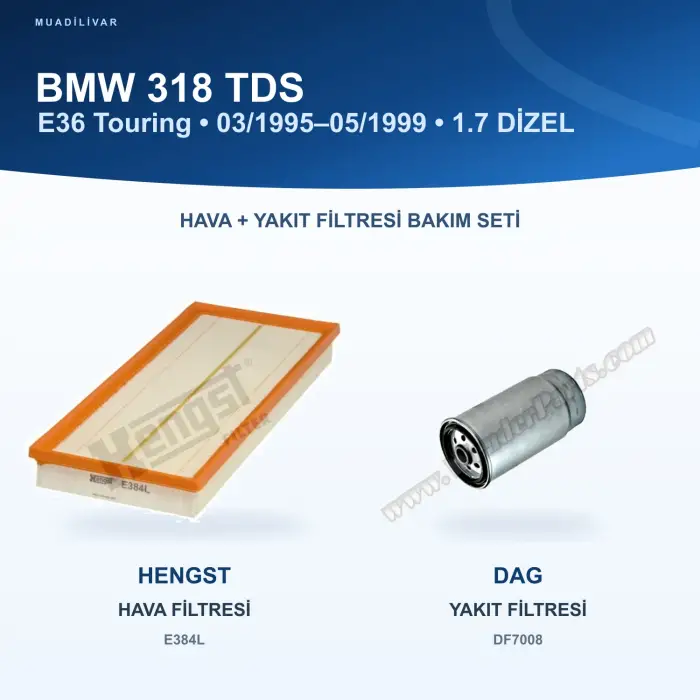 BMW 3 (E36) Hava+Yakıt Filtre Bakım Seti