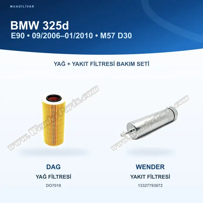 BMW 3 (E90) Yağ+Yakıt Filtre Bakım Seti